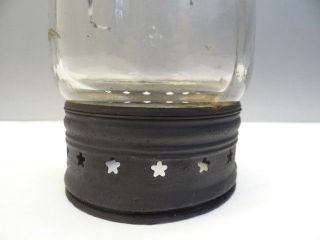 Antique Old Black Metal Clear Glass Nautical Lantern Lamp Parts Perkins? photo