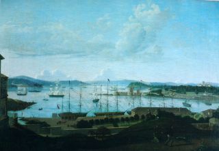 Jacob Janssen,  Sydney Cove 1842,  Sailing Ships In Sydney Harbour. photo