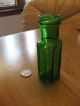 Antique Perfume Chemistry Food Bottle Jar Green Octagon Thick Glass G Embossed Jars photo 2