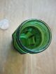 Antique Perfume Chemistry Food Bottle Jar Green Octagon Thick Glass G Embossed Jars photo 4