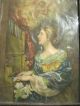 Antique Tin Nicho With A Color Print Saint Cecilia Nicho Has Hand Painted Sides Latin American photo 1