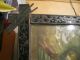 Antique Tin Nicho With A Color Print Saint Cecilia Nicho Has Hand Painted Sides Latin American photo 2