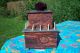 Antique Folk Art Paint Decorated Sewing Box W/ Pin Cushion & Drawer Fresh Find Primitives photo 3