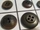 Antique Set 15 Button Celluloid Bakelite Plastic Leather Metal As Shown Sew Thru Buttons photo 7