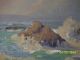 Seascape Oil On Panel Antique Painting Framed Other photo 3