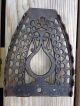 Rare Pair Primitive Sad Iron Rest Trivets Salvage Urn Design Steampunk Hanging Trivets photo 4