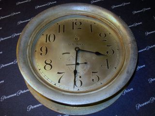 Vintage 20th Century American U.  S.  Navy Maritime Bulkhead Ships Clock Must See photo