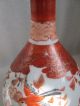 Hand Painted Kutani Japan Porcelain Bottle Neck Vase Meiji Birds In Flight Motif Vases photo 3