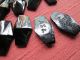 15 Antique,  Victorian Buttons Beads From French Glass Jet Buttons photo 1