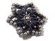 29mm Rare Victorian Czech Hand Carved Faceted Star Snowflake Black Glass Button Buttons photo 1