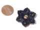 29mm Rare Victorian Czech Hand Carved Faceted Star Snowflake Black Glass Button Buttons photo 2