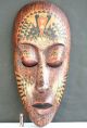 Gigantic Magnificent Hand Painted Wooden Mask Made Of One Piece Of Wood Vintage Pacific Islands & Oceania photo 2