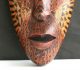 Gigantic Magnificent Hand Painted Wooden Mask Made Of One Piece Of Wood Vintage Pacific Islands & Oceania photo 4