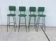 1950 ' S Modern Iron Bar Stools Set Of 4 Mid-Century Modernism photo 1