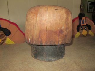 Vintage Wooden Hat - Block/mold/millinery/wig - Stand/display And Stand photo