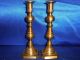 Early 19th Century Brass Push - Up Candlesticks Stamped England 9.  75 