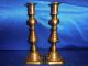 Early 19th Century Brass Push - Up Candlesticks Stamped England 9.  75 