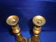 Early 19th Century Brass Push - Up Candlesticks Stamped England 9.  75 