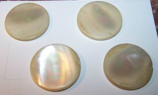 - 4 Mother Of Pearl - Shell Buttons - Matching - Self Shank - Iridescent - Sew - Art - Craf photo