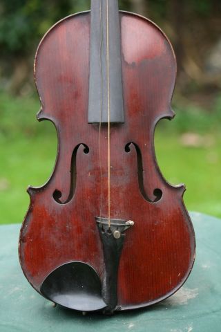 Interesting 19th C.  Antique Michel - Ange Garini Violin Of French Origin C1900 photo