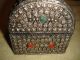 Suberb Middle Eastern Or India Silver Metal Trinket Box W/jewels - Seashells - Lqqk Middle East photo 9