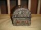 Suberb Middle Eastern Or India Silver Metal Trinket Box W/jewels - Seashells - Lqqk Middle East photo 1