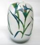 Vintage Japanese Pottery Vase,  By Kutani Ware Artist Ko,  Prairie Spiderworts Vases photo 2