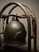 Antique Southeast Asia Hilltribe Bronze Elephant Bell On Display Stand.  19th C Bells photo 1