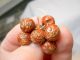 Of 7 Brown Round Antique Victorian Etched Glass Dress Buttons Buttons photo 4