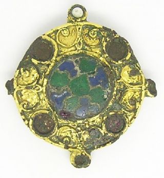 Large Anglo Scandinavian Cloisonne Disc Brooch C.  10th - 11th Century Ad photo