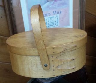 Maple Wood Shaker Bentwood Sewing Box Signed Mariah photo