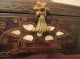 Antique Rare Handmade 19th Century Carved Wood Inlaid Mother Pearl Brass Box Primitives photo 2