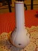 Signed Vase Onion Bulb Shape White Ceramic / Porcelain Red Pottery Flowers Vases photo 1