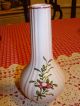 Signed Vase Onion Bulb Shape White Ceramic / Porcelain Red Pottery Flowers Vases photo 2