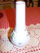 Signed Vase Onion Bulb Shape White Ceramic / Porcelain Red Pottery Flowers Vases photo 3