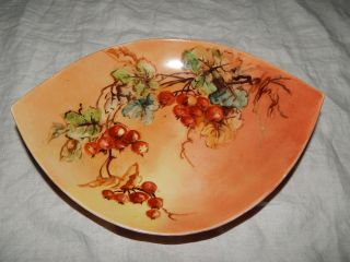 Antique Favorite Bavaria Hand Painted Oval Bowl,  Signed photo