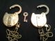 2 Vintage Ny Telco Brass Padlocks Made In Usa By Corbin Locks & Keys photo 2