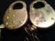 2 Vintage Ny Telco Brass Padlocks Made In Usa By Corbin Locks & Keys photo 4
