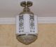276 Vintage 30 ' S Art Deco Ceiling Lamp Light Fixture Glass Shade Chandeliers, Fixtures, Sconces photo 6