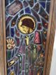 Antique Stained Glass Leaded Window Made As A Lighted Shadow Box 1900-1940 photo 2