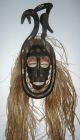 Vintage African Wooden Tribal Mask,  With Snake And Bird Decoration,  Senufo (?) Masks photo 4