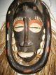 Vintage African Wooden Tribal Mask,  With Snake And Bird Decoration,  Senufo (?) Masks photo 8