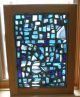 Stained Glass Mosaic Dalle De Verre Window Framed In Oak 1940-Now photo 4