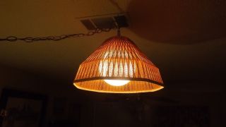 Vintage 1970 ' S Mid Century Modern Hanging Lamp / Light Fixture photo