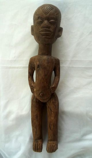 African Tribal Art Primitive Ceremonial Statue Figure Large 2 ' Hand Carved Rare photo