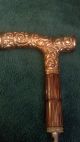 Antique Umbrella Gold Etched Handle Scroll Work Art Nouveau Looooooooooooooook Art Nouveau photo 6