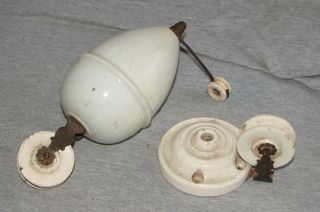 Vintage White Enamel String Dispenser Bakery Butcher Shop photo