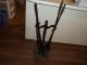 Vintage Antique Fireplace Tool Set Mission Arts Crafts Heavy Iron Metal Fireplaces & Mantels photo 2