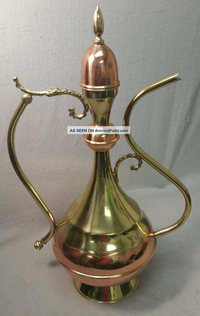 Vintage Micap Belgium Pitcher Solid Copper & Brass Ceremonial Decorative Service Other photo