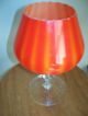 Mid Century Modern Empoli Orange & Yellow Optic Cased Glass Sniffer Vase 11  H Mid-Century Modernism photo 5